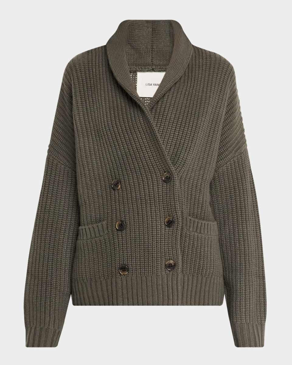 Annalike Double-Breasted Cashmere Cardigan
